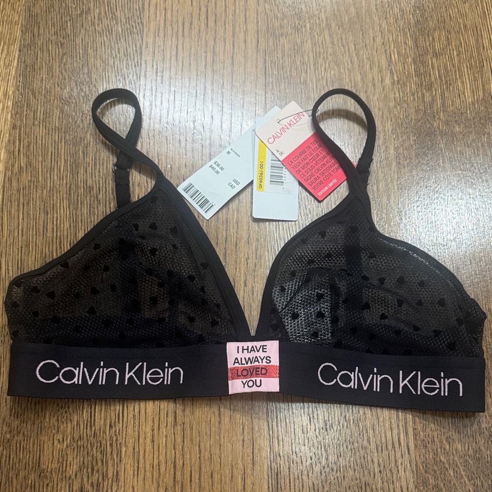 Calvin Klein Black Bralette with Pink Band